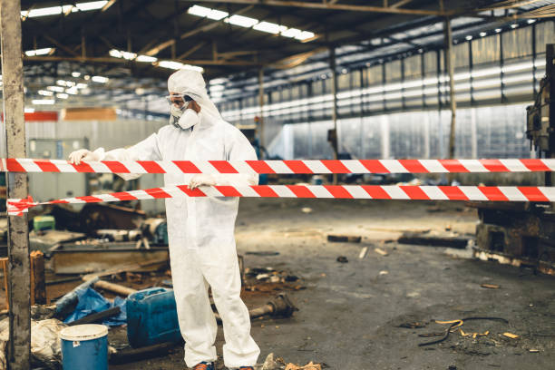 Professional Biohazard Cleanup technician working in Milltown, NJ